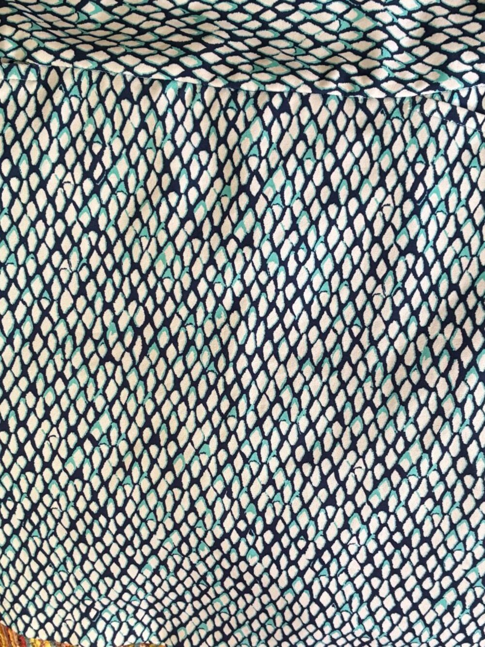Tail Skort - size 12  --white, navy, turquoise